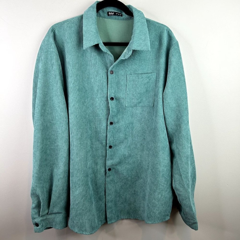 Green ribbed shacket size large‎